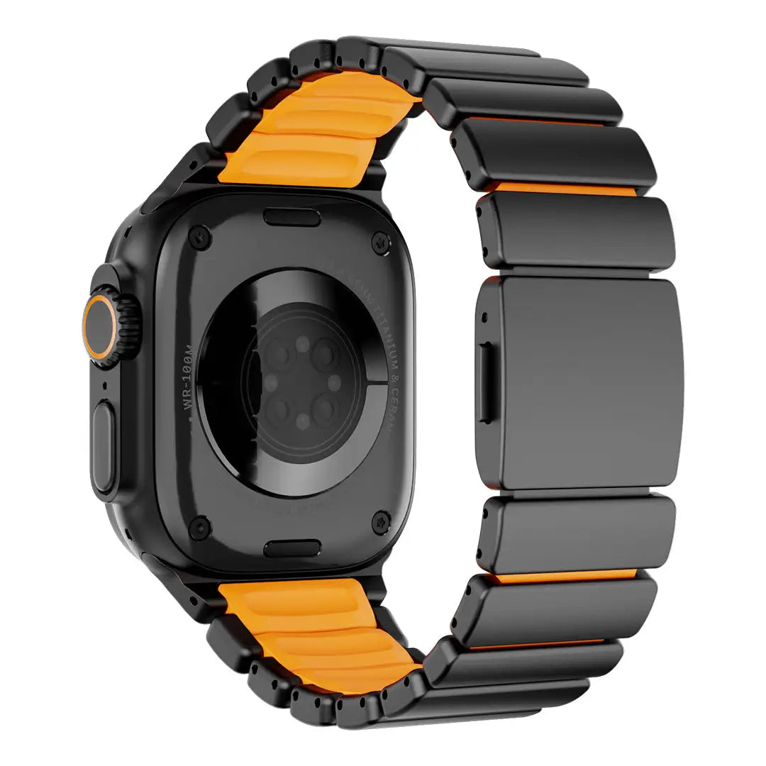 apple watch ultra sport band black titanium orange #color_Black Titanium Cosmic Orange