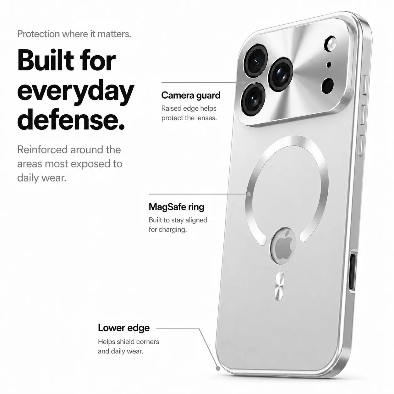 protective iphone case titanium silver #color_Titanium Silver