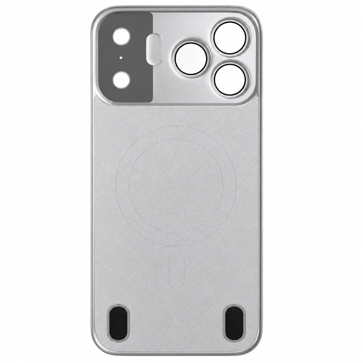 Titanium Silver magnetic protective phone backplate showing the interior surface #color_Titanium Silver