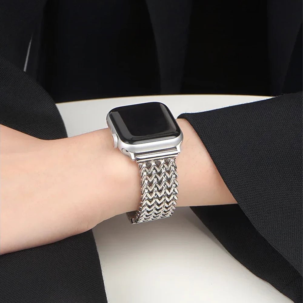 Women’s Woven Stainless Steel Bracelet Band for Apple Watch